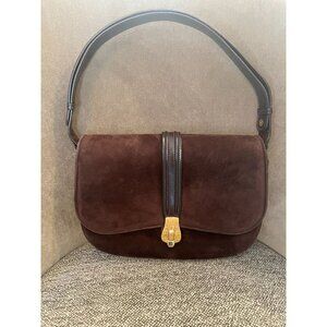 Gucci Vintage Brown Suede Shoulder Bag